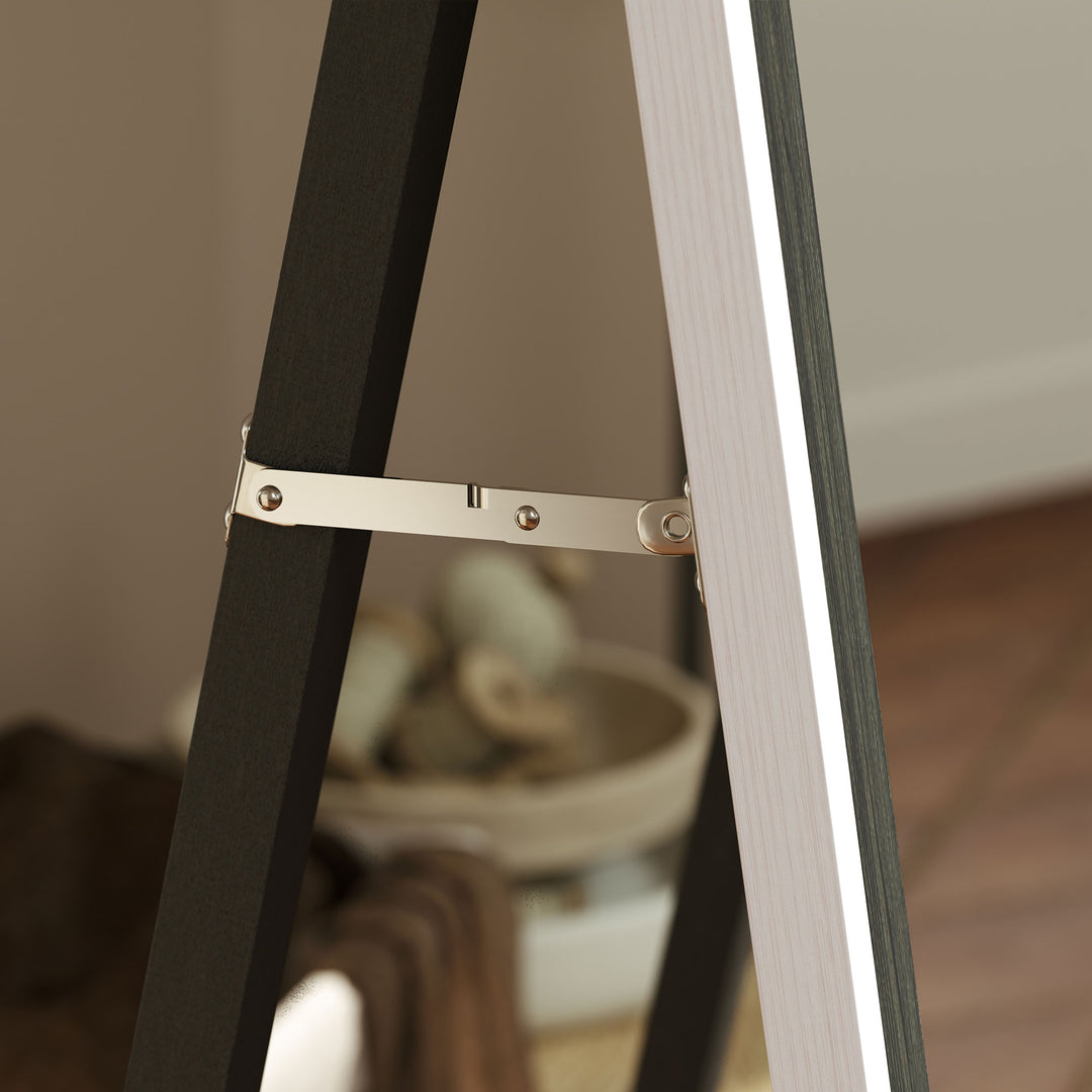 162.6 cm Two-Tone Full Length Mirror - White/Grey-Tone
