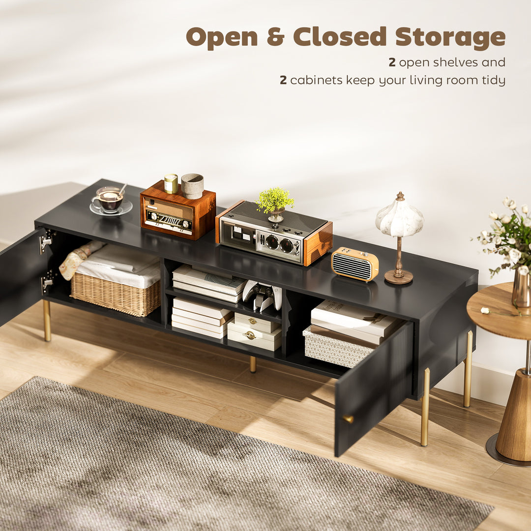 TV Stand for TVs up to 65", Entertainment Center with 2 Open Shelves, 