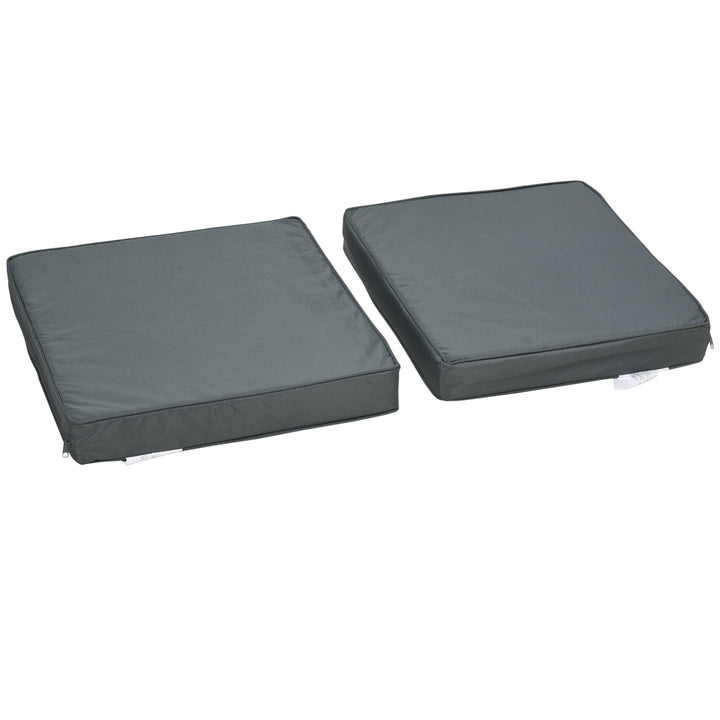 Outsunny Set of 2 Garden Seat and Back Cushion Set, Replacement Cushions for Outdoor Furniture with Seat Cushion and Back Cushion, Dark Grey