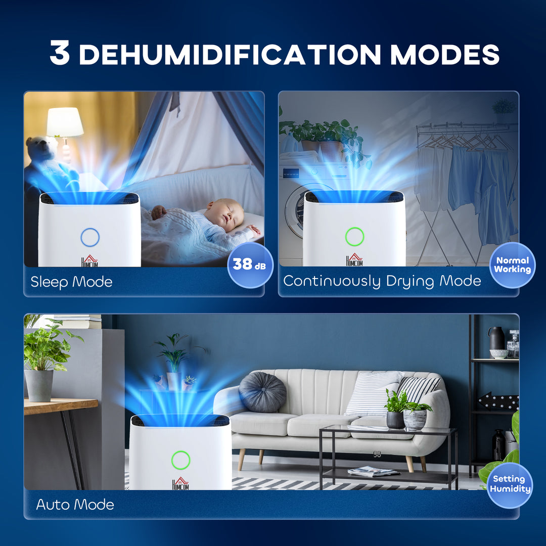 20L/Day Portable Dehumidifier for Home, with LED Screen, Sleep Mode, 24H Timer, 4L Water Tank, Electric Air Dehumidifier for Damp Laundry Bedroom Basement
