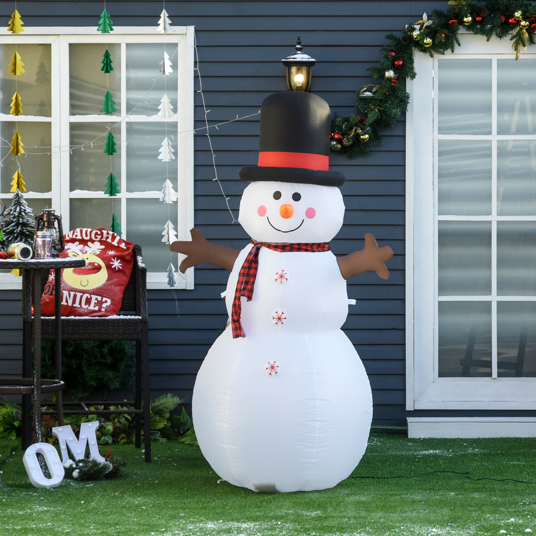 MCL 6ft Giant Inflatable Snowman Christmas Decoration w/ LED Lights Accessories Cute Family Fun Seasonal Outdoor Indoor