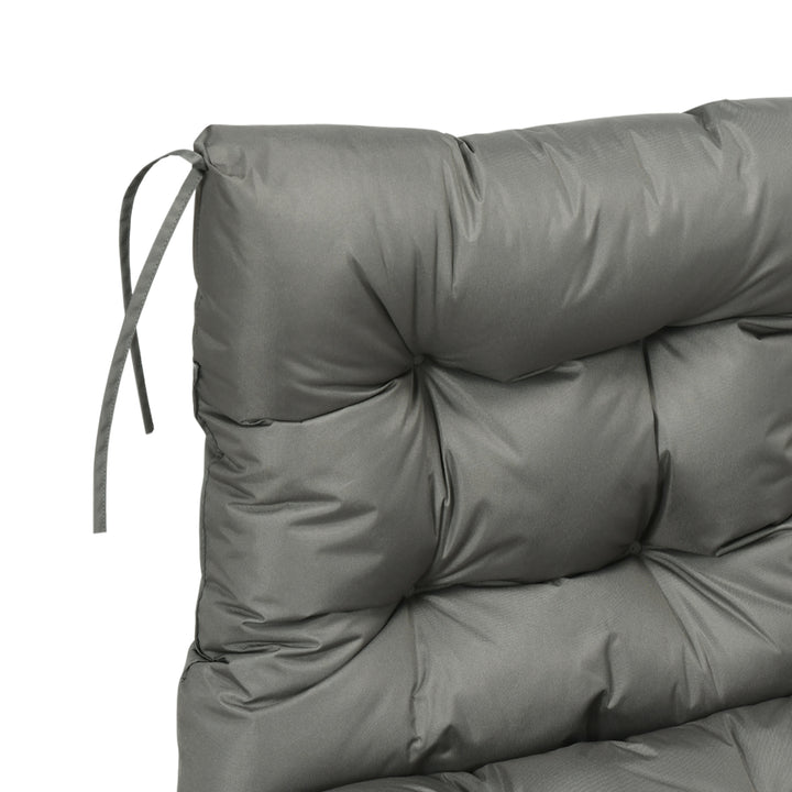 Garden Back Chair Cushion, Comfortable Patio Seat Cushion Pad with Backrest for Outdoor & Indoor Use, Light Grey