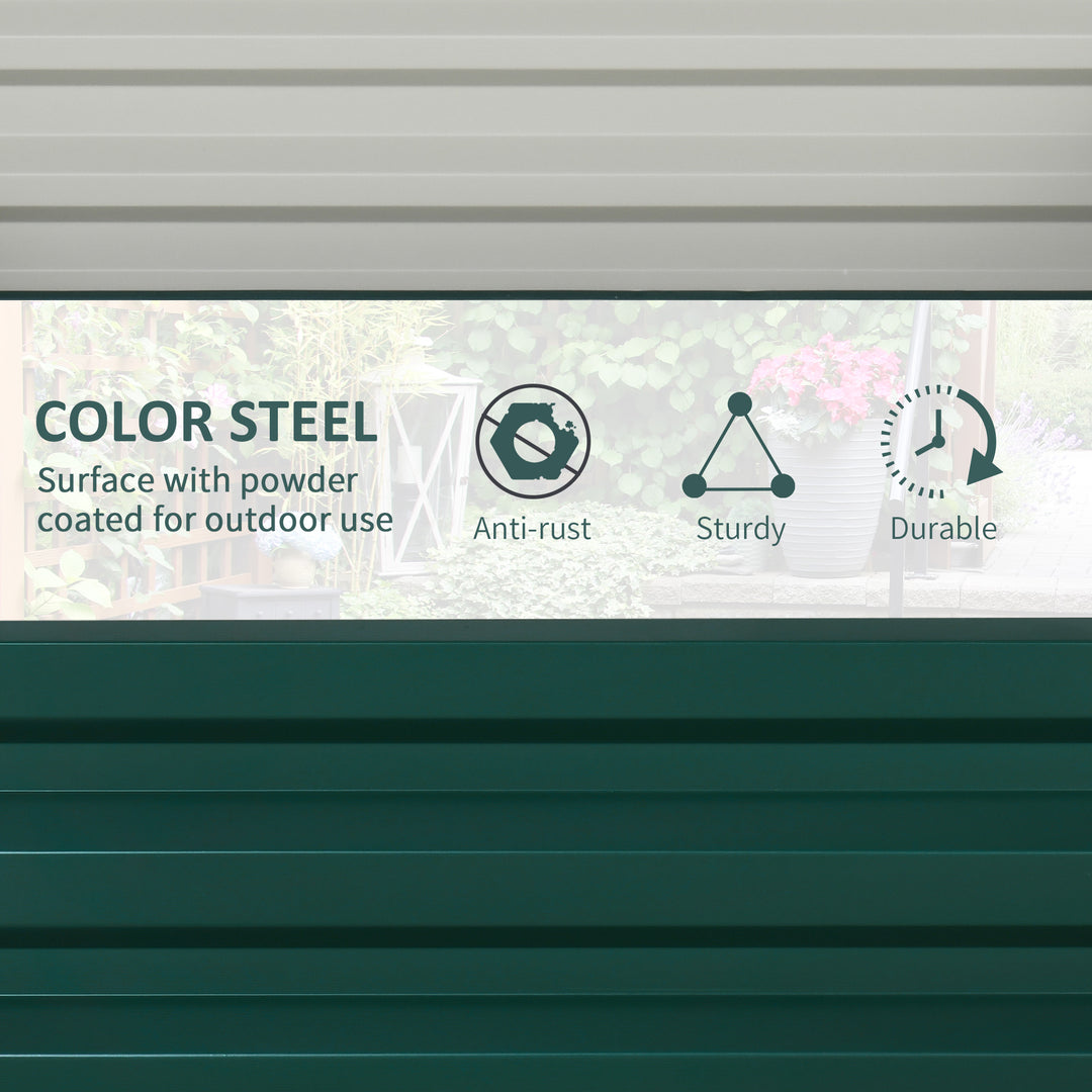 Set of Two 60 x 60cm Steel Planter Boxes - Green