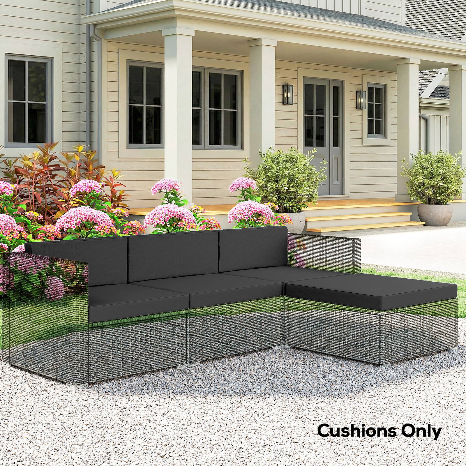 7-Piece Patio Furniture Cushions, Outdoor Loveseat Cushion with Remova
