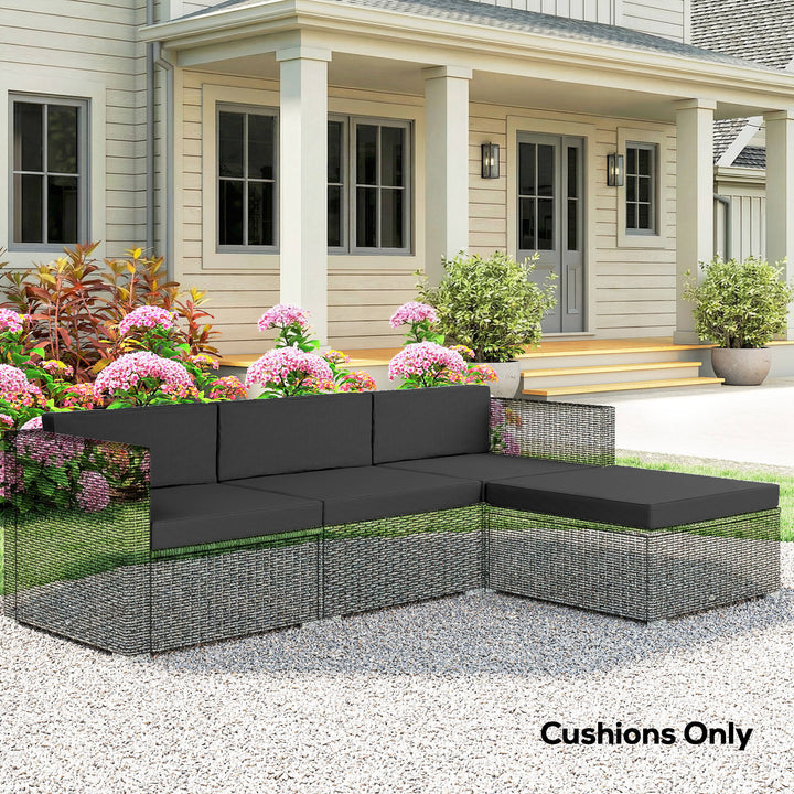 7-Piece Patio Furniture Cushions, Outdoor Loveseat Cushion with Remova