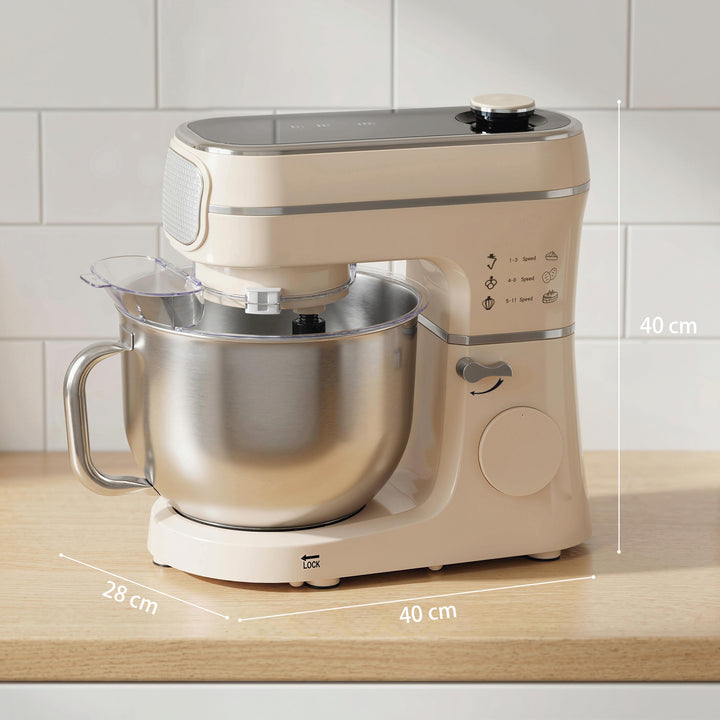 Stand Mixer, 6L 1400W Tilt-Head Food Mixer with 11 Speeds, Pulse &amp; Fer