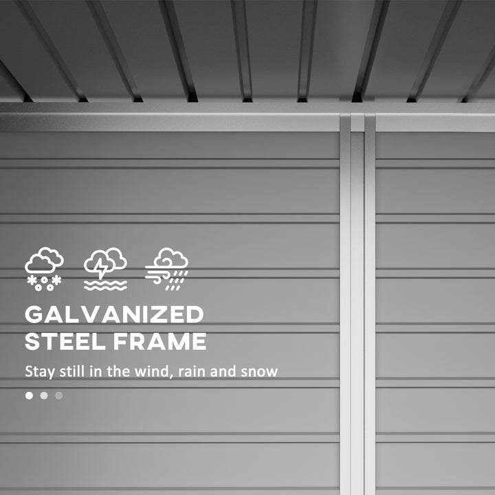 4 x 6ft Galvanised Metal Garden Shed, with Locking Door - Grey