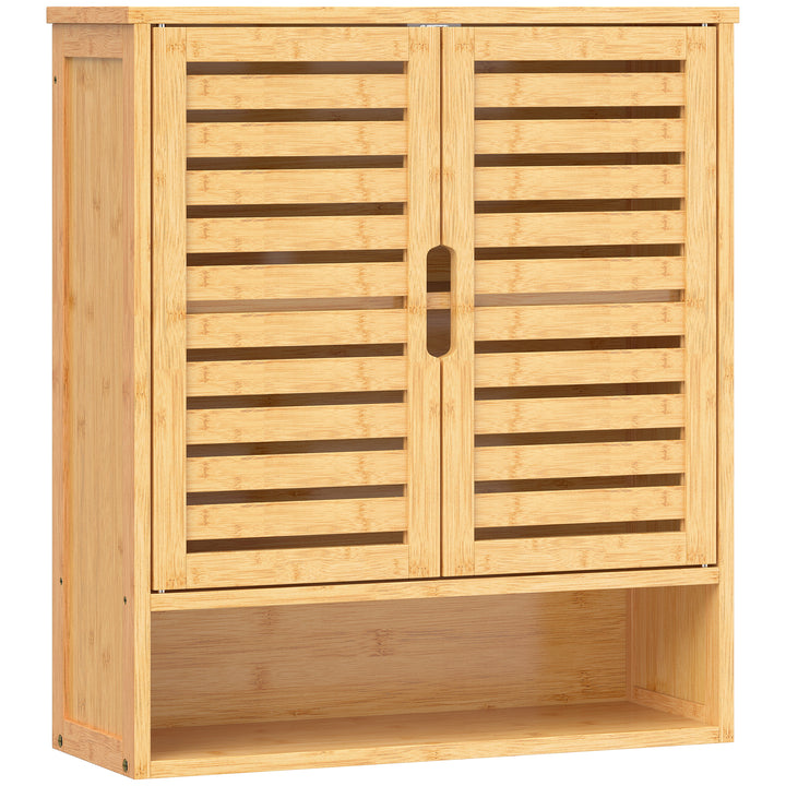 Bathroom Wall Cabinet, Wall Mounted Bathroom Cabinet with 2 Louvered D