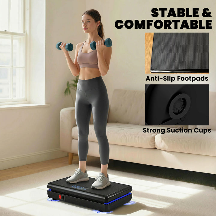 Vibration Plate Exercise Machine with 120 Speed Levels, 5 Programs, Qu