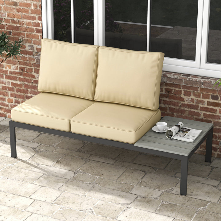 2 Seater Back and Seat Cushion Pillows Replacement, Patio Chair Cushions Set for Indoor Outdoor, Beige
