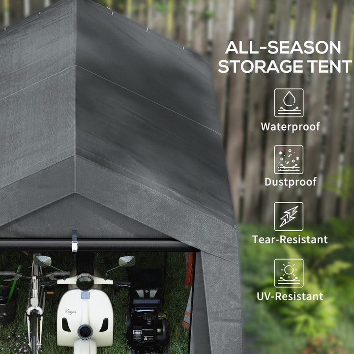 Outsunny 3 x 3(m) Waterproof Portable Shed, Garden Storage Tent with Ventilation Window, for Bike, Motorbike, Garden Tools
