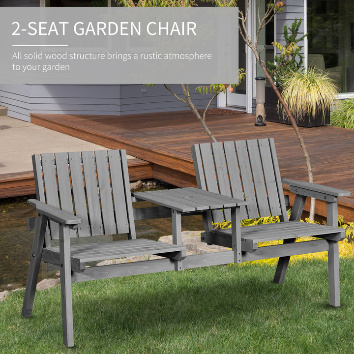 2-Seater Garden Bench Antique Loveseat for Yard, Lawn, Porch, Patio, Steel, Grey