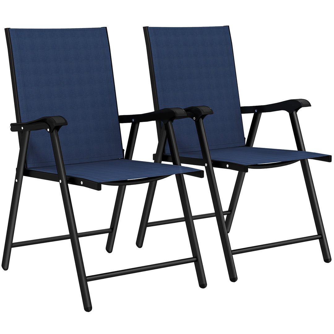 Folding Garden Chairs Set of 2, Foldable Garden Dining Chairs with Hig