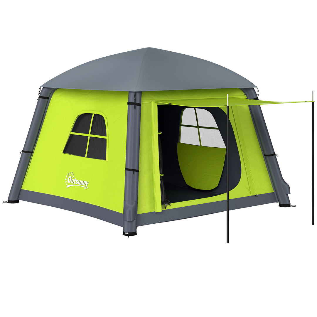 Inflatable Camping Tent w/ Hand Pump, Easy Setup 1/2 Person Blow Up Te