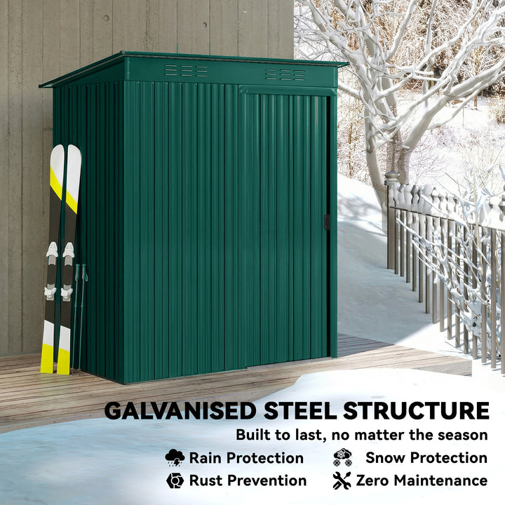 5 x 3.5ft Metal Garden Storage Shed with Effortless Assembly and 2 Pai