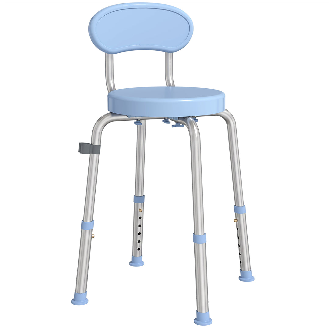 360° Swivel Shower Stool with Aluminium Frame, 5-Level Adjustable Heig