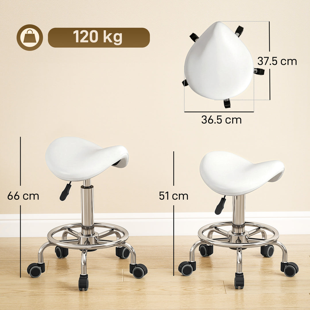Salon Saddle Stool, Rolling Saddle Chair for Massage, Spa, Clinic, Bea