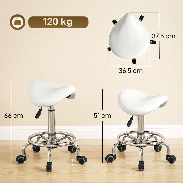 Salon Saddle Stool, Rolling Saddle Chair for Massage, Spa, Clinic, Bea