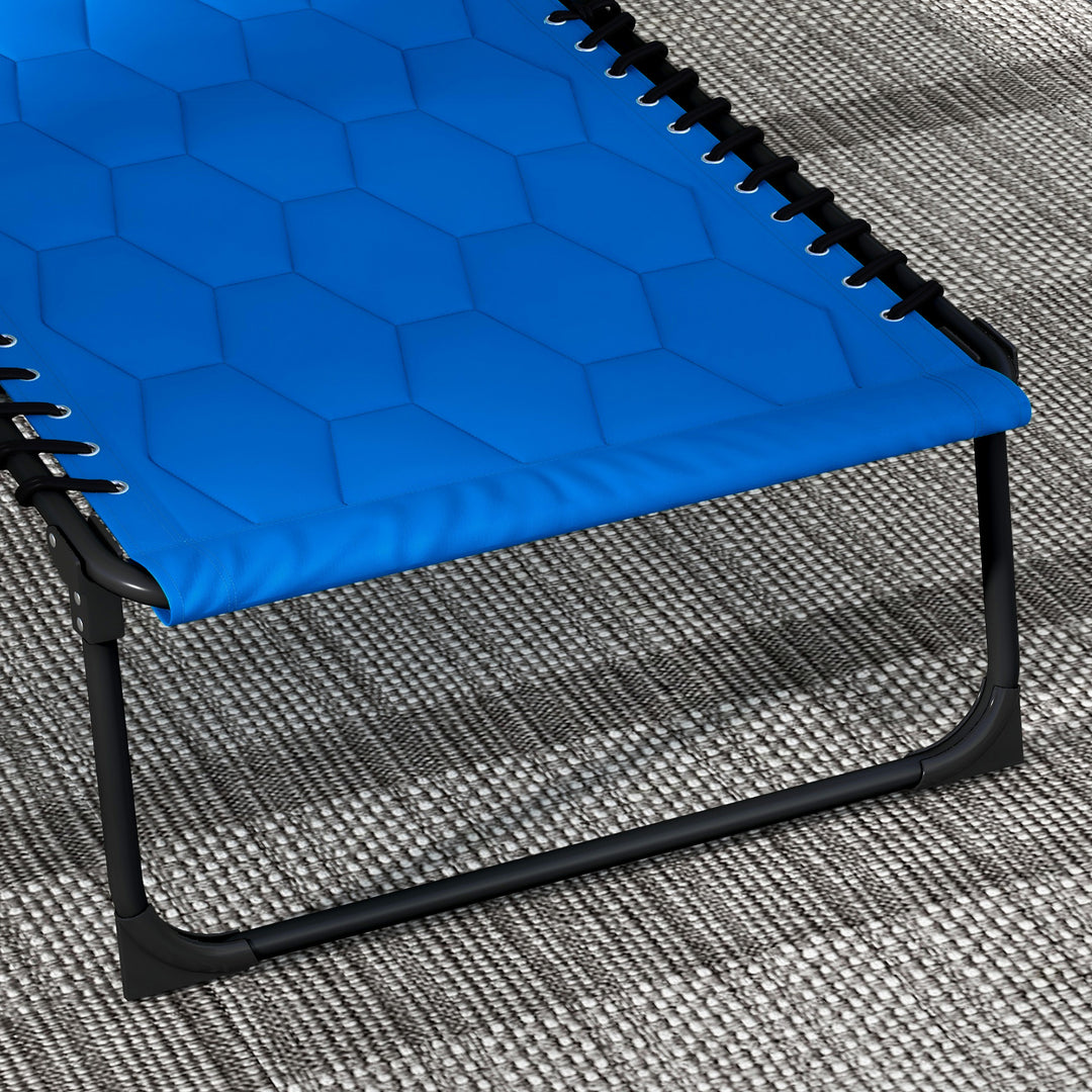 Set of Two Sun Loungers, with Five-Position Reclining Backs - Blue