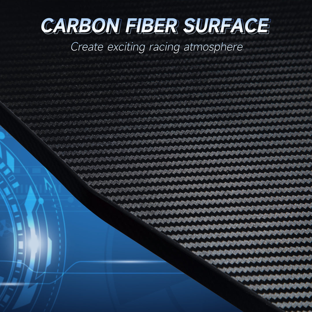 MCL RGB 120 x 66cm Gaming Desk, Computer Table with Carbon Fibre Surface, Headphone Hook, Cup Holder, Controller Rack, Home Office Desk, Black