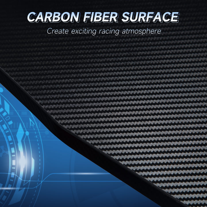 MCL RGB 120 x 66cm Gaming Desk, Computer Table with Carbon Fibre Surface, Headphone Hook, Cup Holder, Controller Rack, Home Office Desk, Black