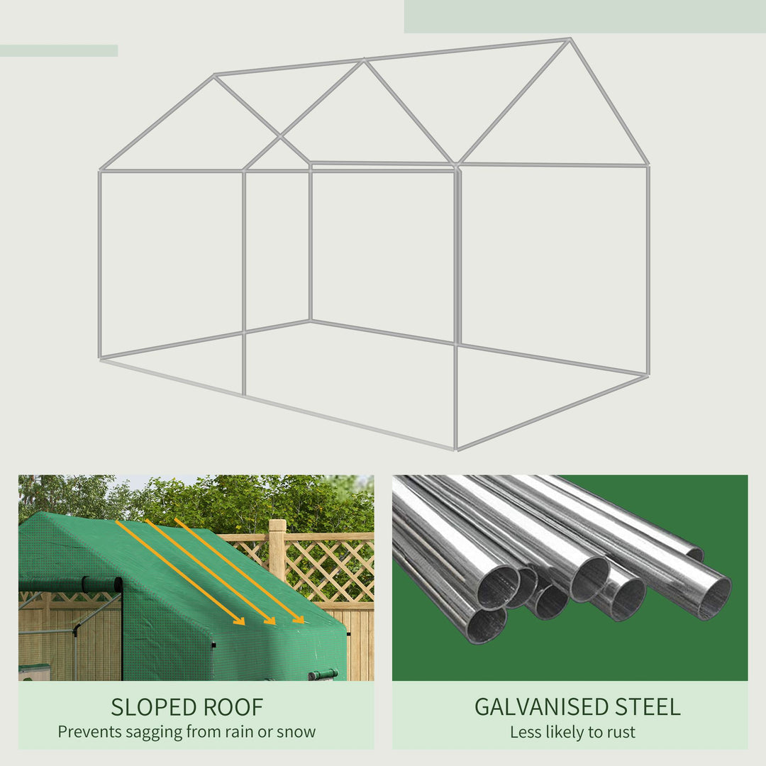 Polyethylene Walk-in Polytunnel Greenhouse, 2 x 3(m), Green