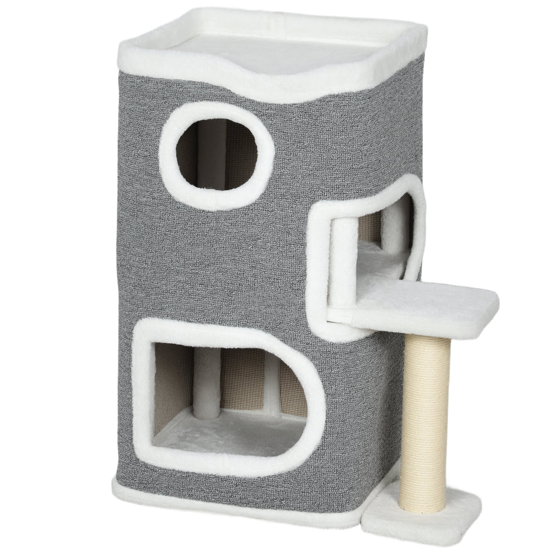 MCL 75 cm Cat Tree, Cat Tower Condo for Indoor Cats with Scratching Post, Jumping Platform, Grey
