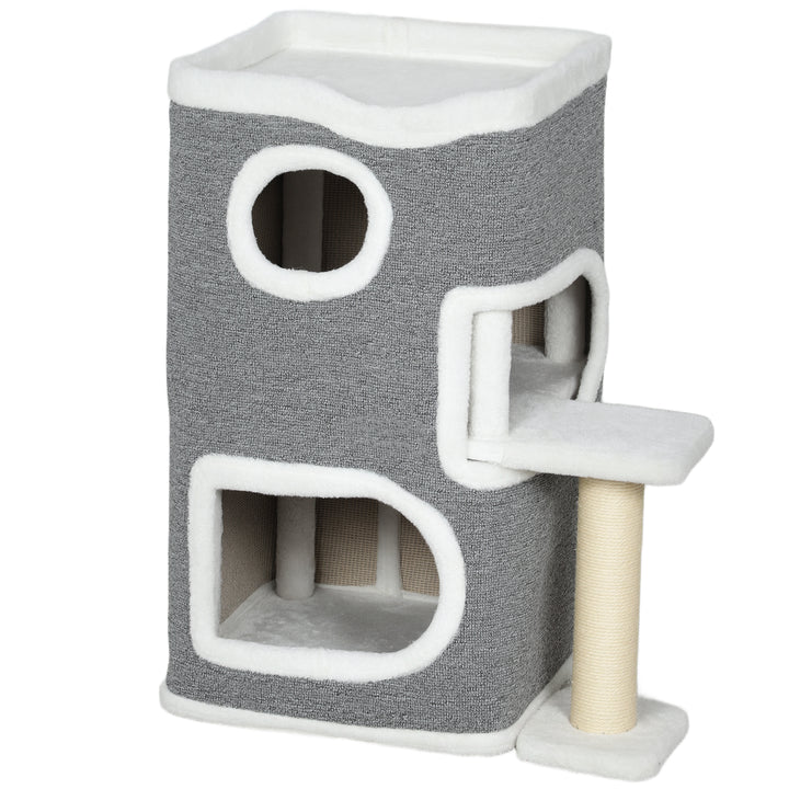 MCL 75 cm Cat Tree, Cat Tower Condo for Indoor Cats with Scratching Post, Jumping Platform, Grey