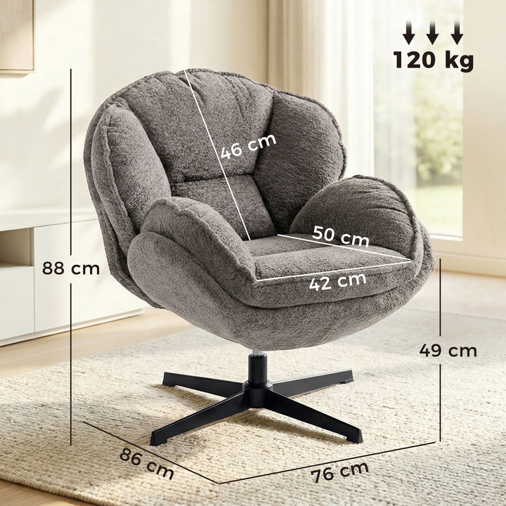 Modern Wingback Accent Chair, Velvet Armchair with Four-Star Base, S-S