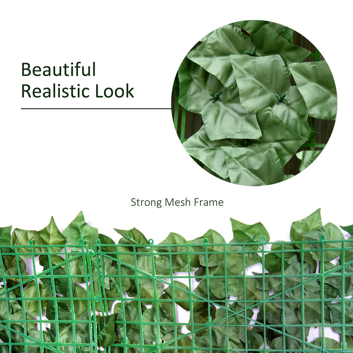 1-Piece Artificial Leaf Hedge Screen Privacy Fence Panel for Garden Outdoor Indoor Decor, Dark Green, 3M x 1M