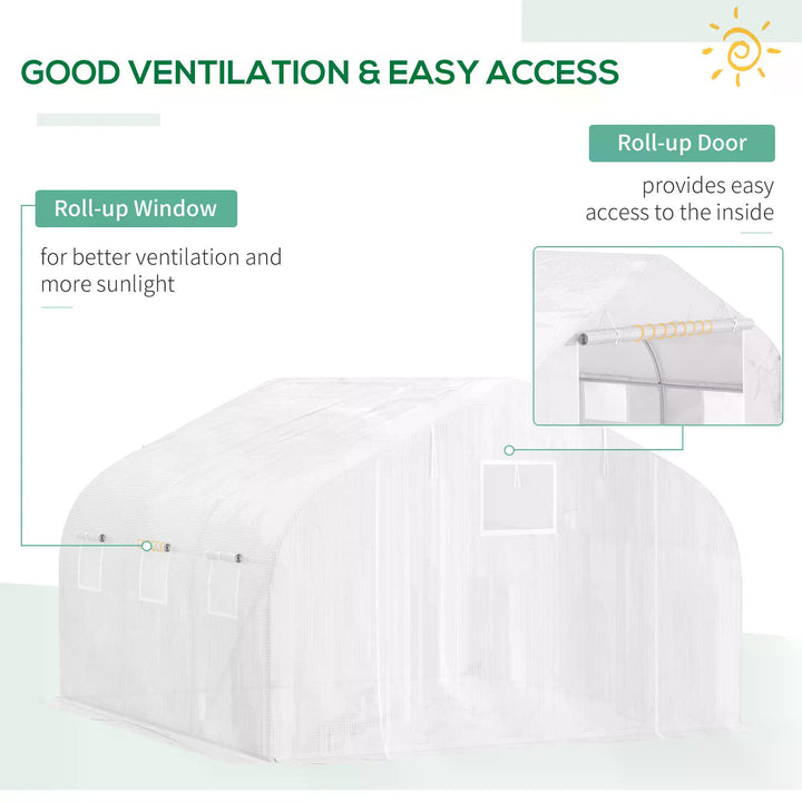 Outsunny 4.5 x 3 x 2m Greenhouse Replacement Cover Reinforced Gardening Plant Cover for Walk