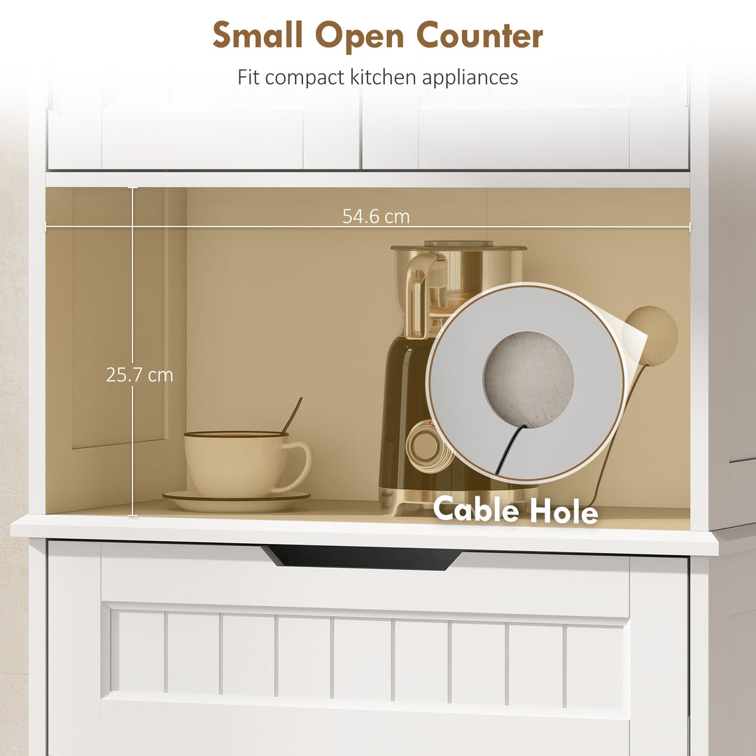 172 cm Tall Kitchen Pantry Cupboard with Small Open Counter - view 5