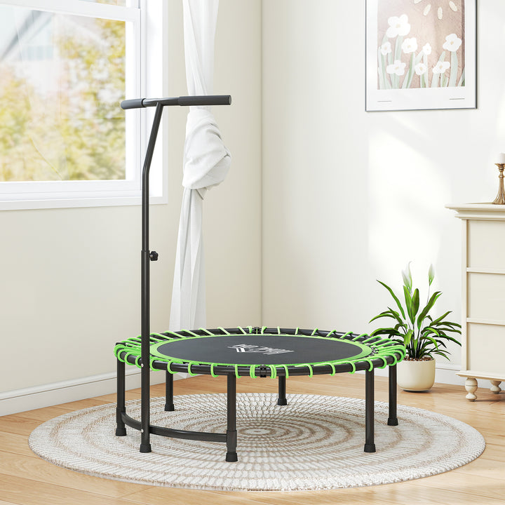 Mini Round Steel Frame Trampoline w/ Adjustable Handle, Green