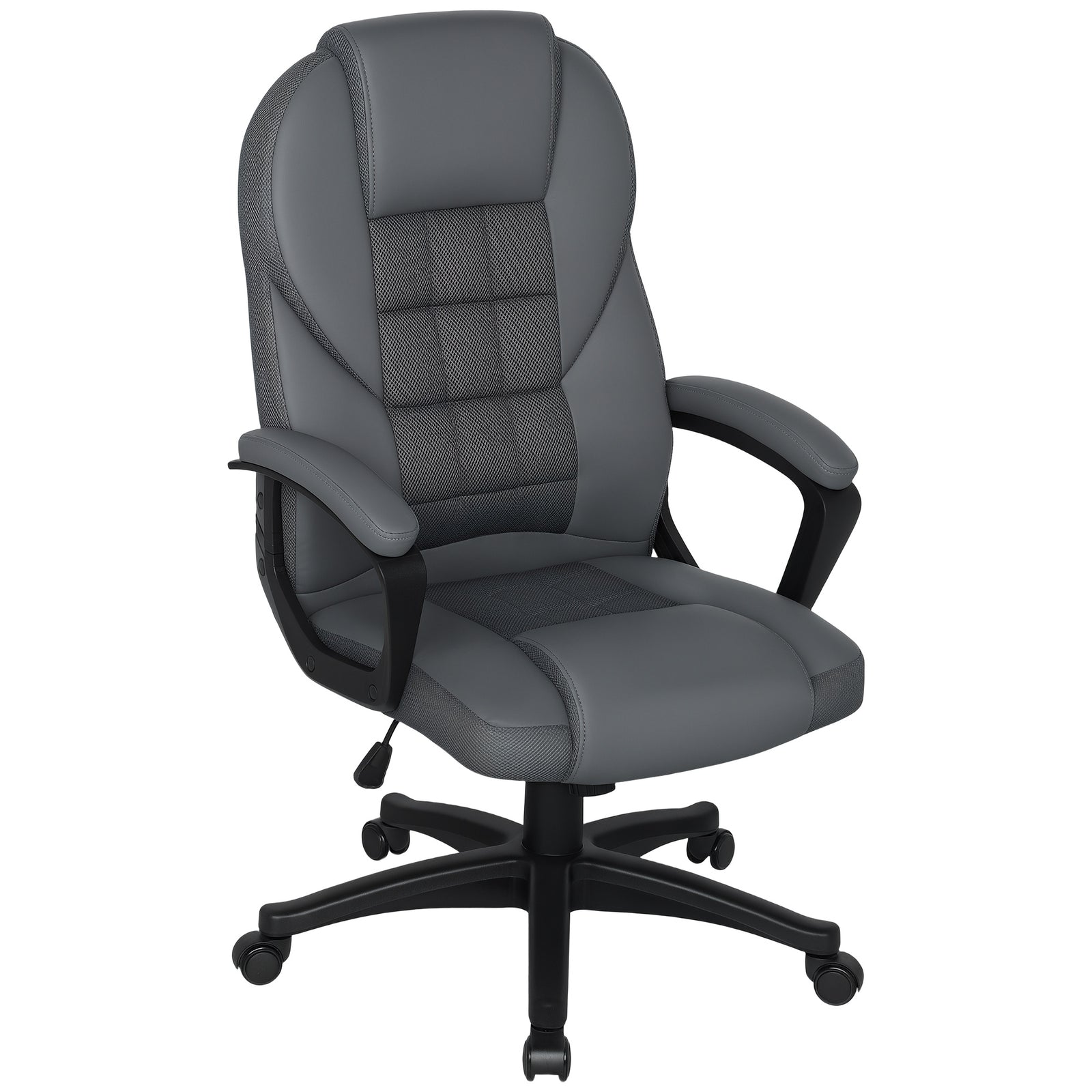 Faux Leather Office Chair - Charcoal Grey