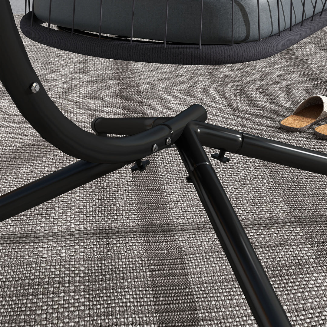 Single Egg Chair, with Steel Frame Stand - Grey