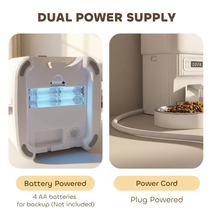Automatic Cat Feeder Timed Portion Control Pet Food Dispenser with 2 S