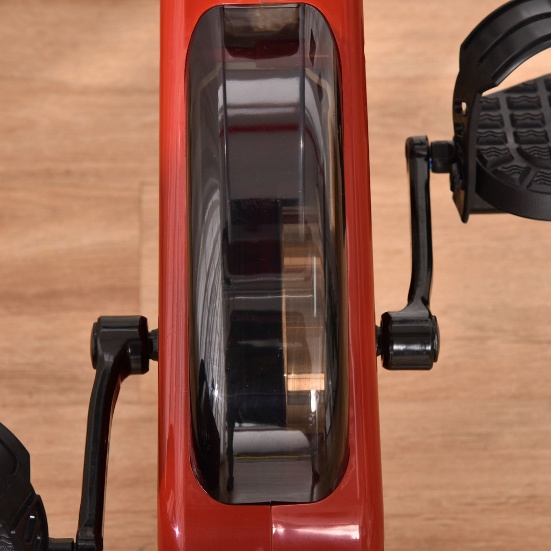 MCL Folding Exercise Bike, Fitness Bicycle Indoor Trainer, 8-Level Magnetic Resistance Adjustable, with LCD Monitor, Pulse Sensor, Red