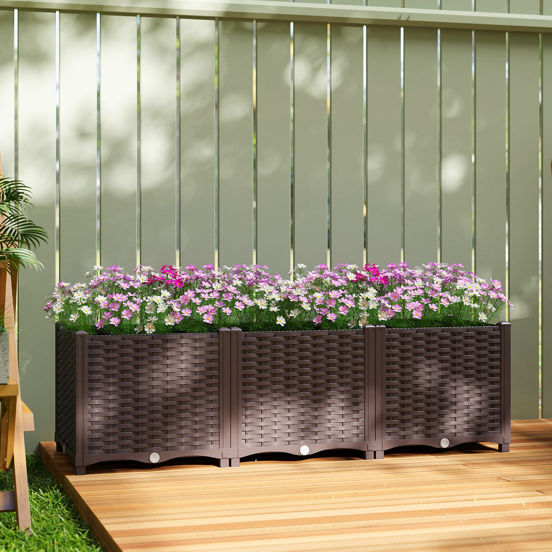 Plastic Raised Garden Bed with Legs, Self Watering Elevated Planter Bo