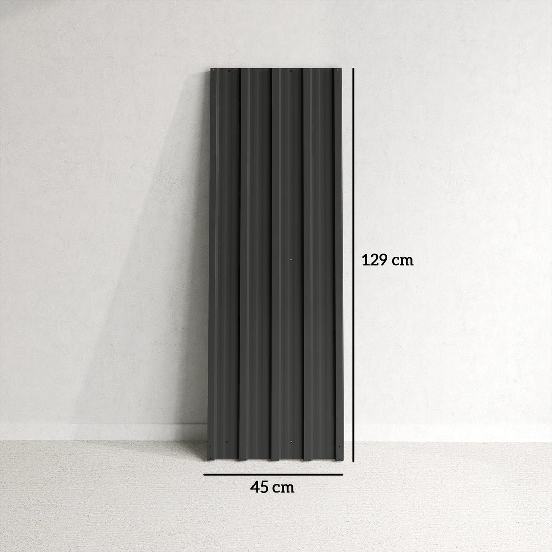 Set of 12 Corrugated Steel Roof Sheet Panels - Black