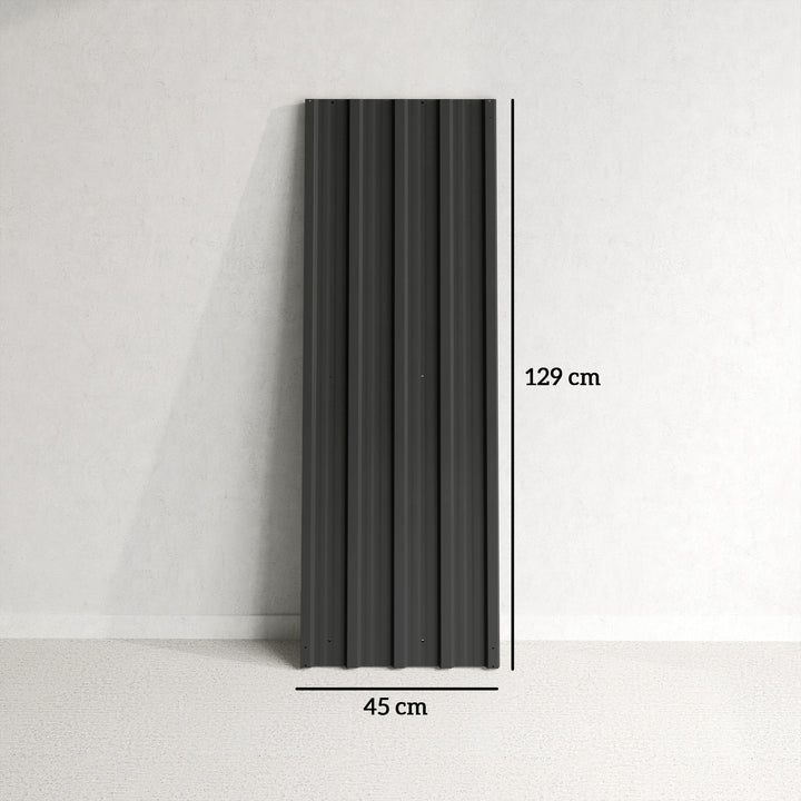 Set of 12 Corrugated Steel Roof Sheet Panels - Black