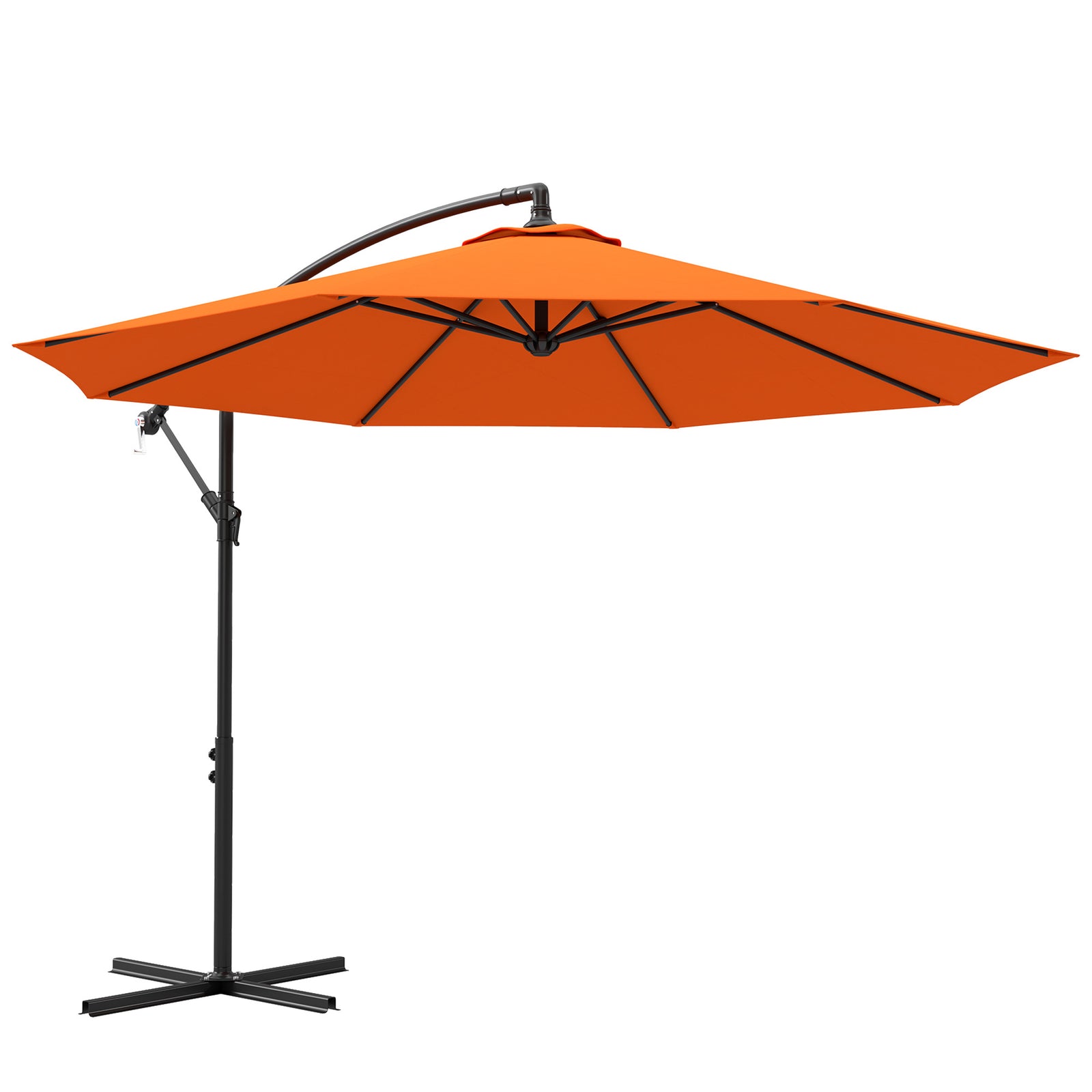 3(m) Overhanging Parasol, with Base - Orange