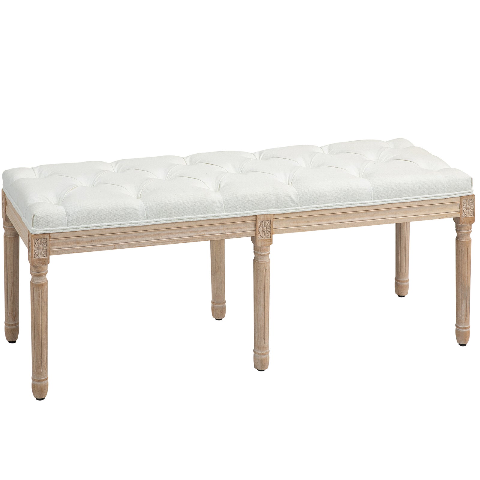 Vintage French Look Bed End Bench - Cream White