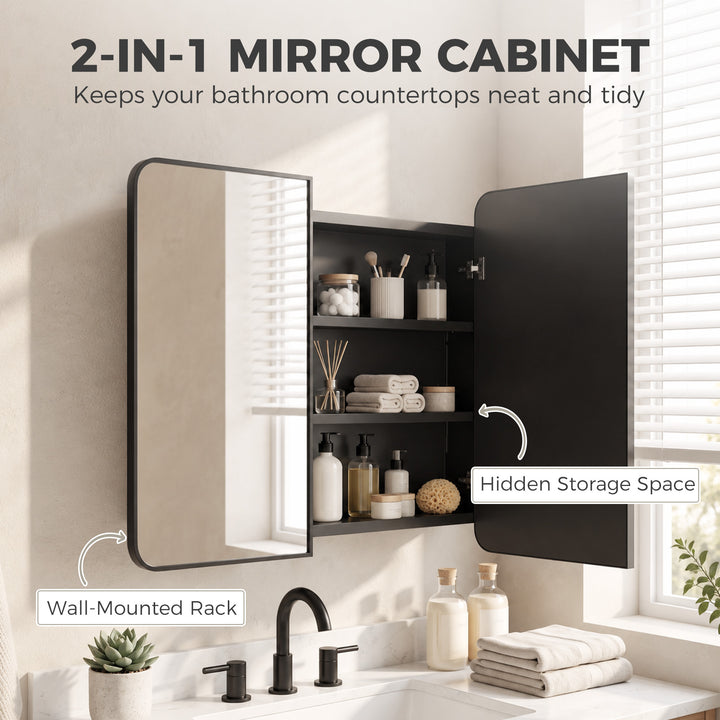 76.2 x 11.6 x 61 cm Bathroom Mirror Cabinet, Wall Cabinet with - view 4