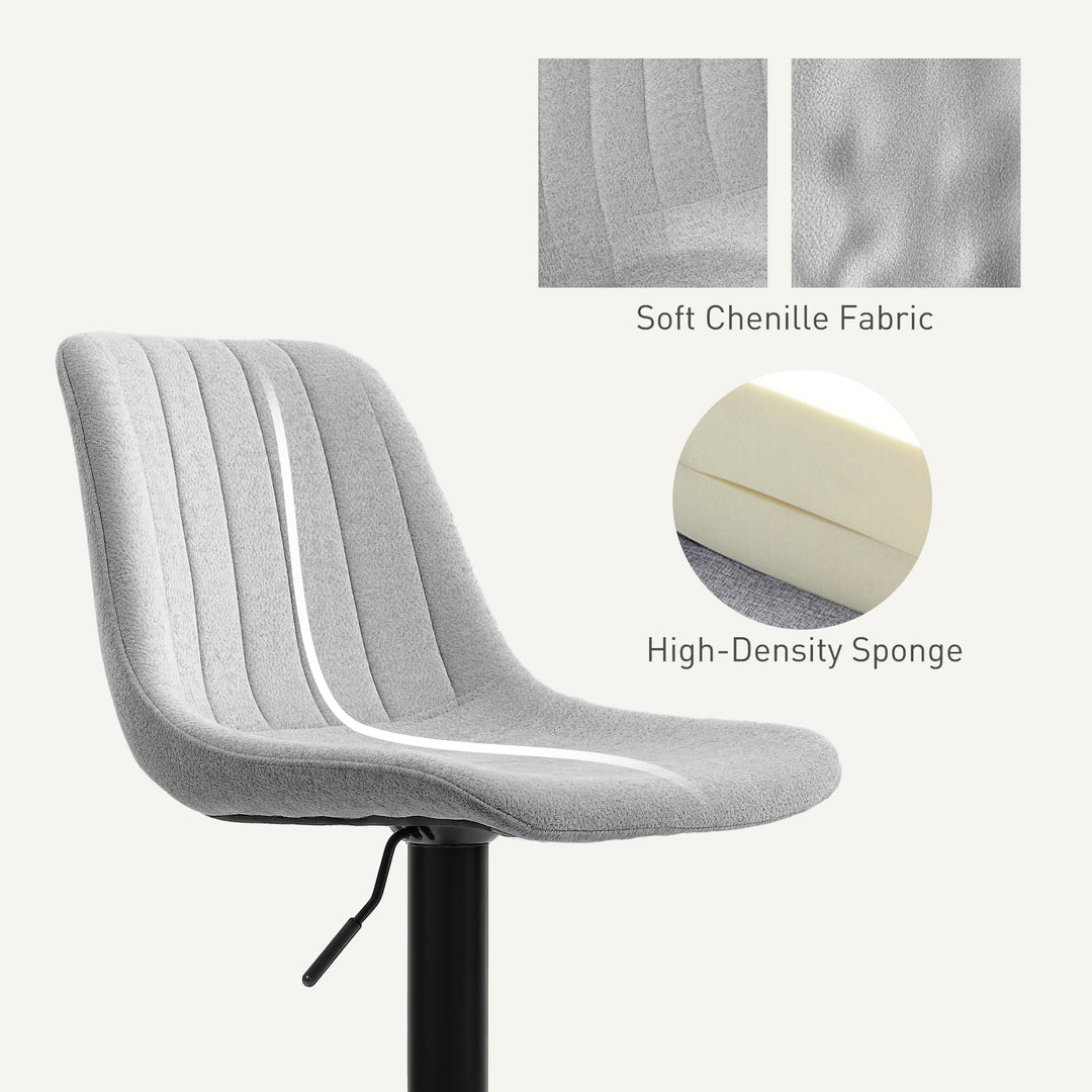 Set of Two Chenille-Feel Tub Bat Stools - Grey