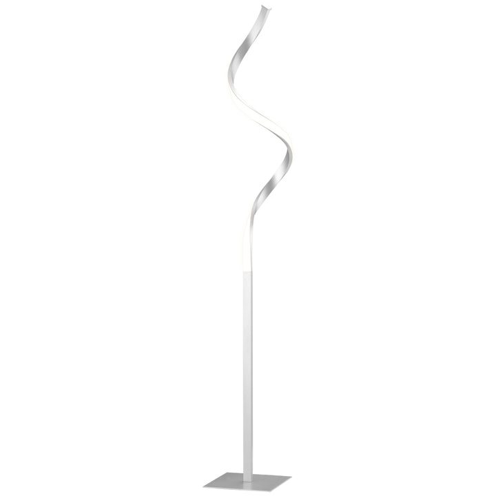 HOMCOM Dimmable Floor Lamp for Living Room, Modern Spiral Standing Lamp with 3 Adjustable Brightness and Square Base, Silver | Aosom UK