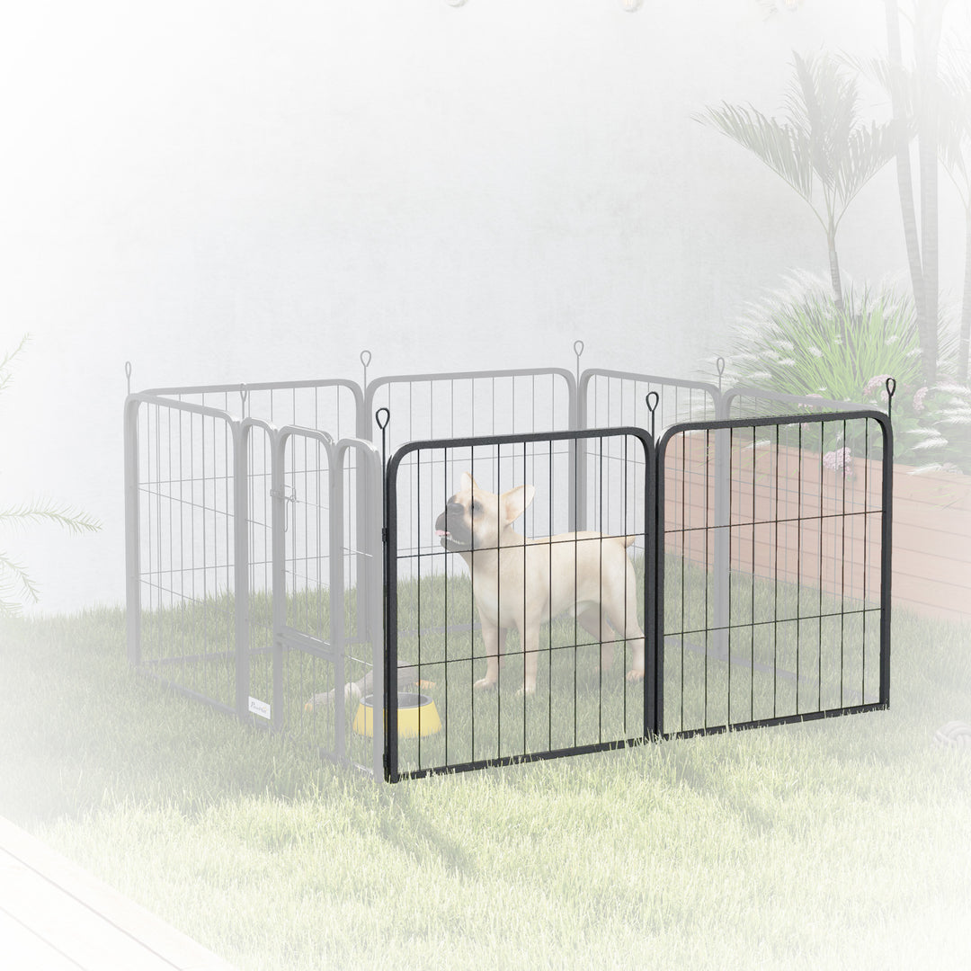 Two-Piece Dog Pen Expansion Pack for Small Dogs, 60cm Tall Animal Pen with Three Connecting Stakes