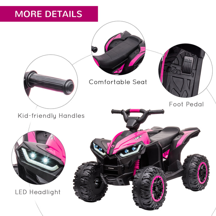 MCL 12V Ride-On Quad Bike w/ Music, Horn, for Ages 3-5 Years - Pink