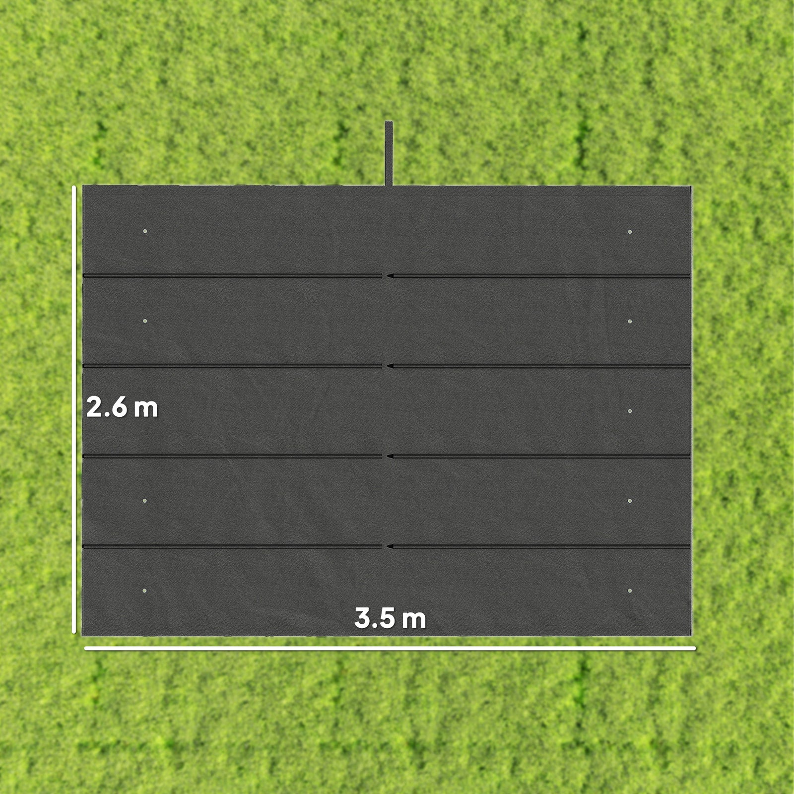 Retractable Pergola Cover, 3.5 x 2.6 m Replacement Canopy Fabric for 4