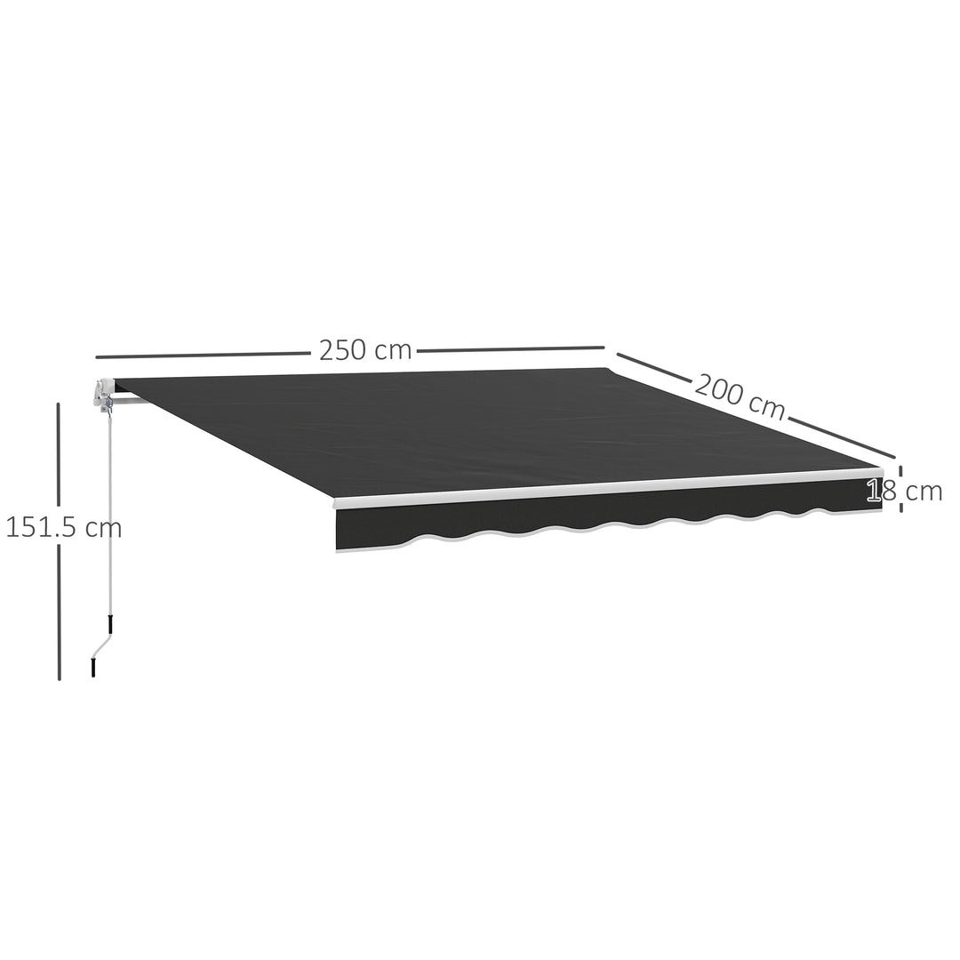 Garden Retractable Awning - Black