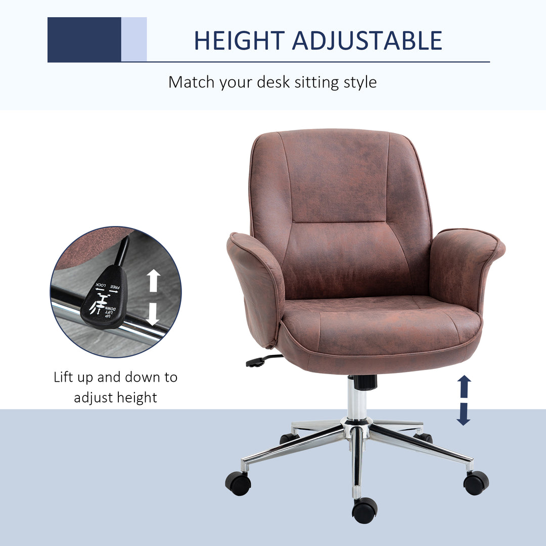 Office Chair, Desk Chair, Swivel Computer Chair with Armrest and Rolling Wheels for Home and Work, Red